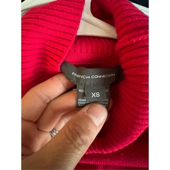 French connection bright red/pink turtleneck sweater XS - Picture 4 of 4